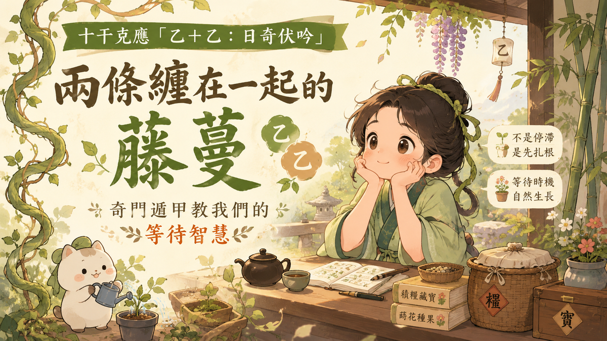 十干克應「乙＋乙：日奇伏吟」兩條纏在一起的藤蔓：奇門遁甲教我們的等待智慧