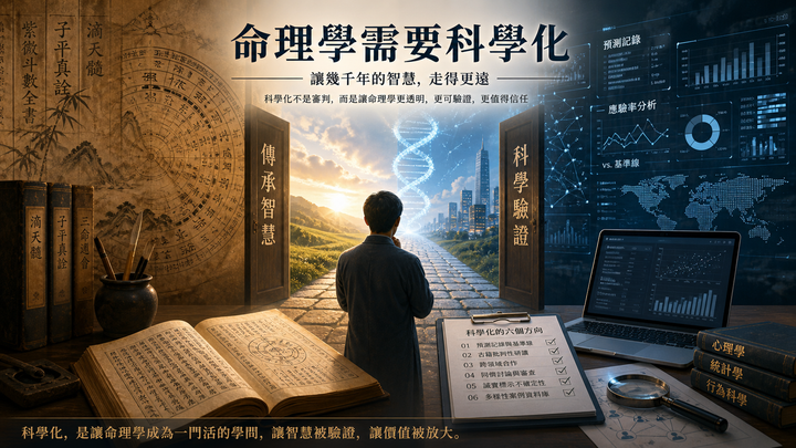 命理學需要科學化，正是因為它有價值