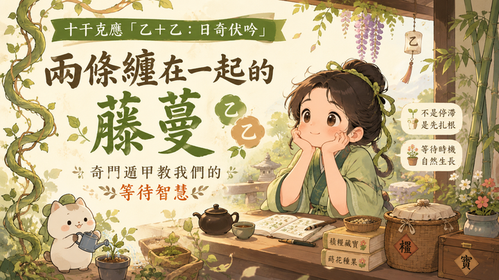 十干克應「乙＋乙：日奇伏吟」兩條纏在一起的藤蔓：奇門遁甲教我們的等待智慧