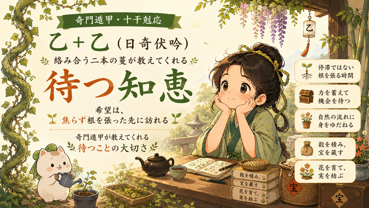 十干克応「乙＋乙：日奇伏吟」絡み合う二本の蔓――奇門遁甲が教える「待つ」知恵
