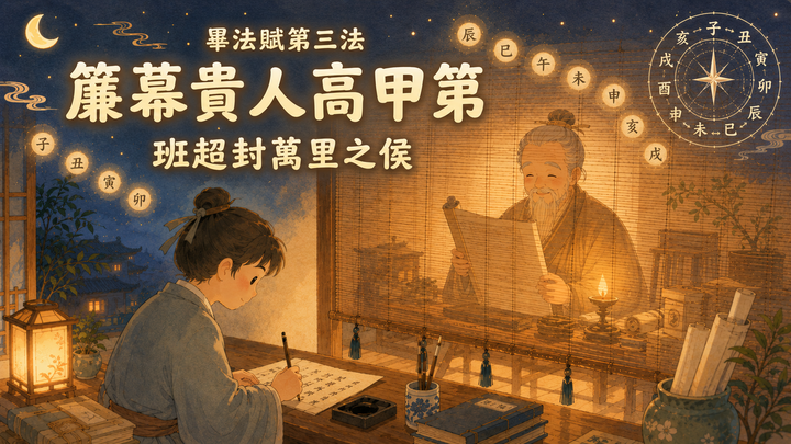 畢法賦第三法・簾幕貴人高甲第——班超封萬里之侯